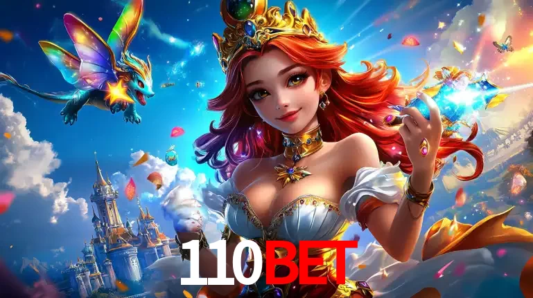 A princesa de um reino de fantasia mágico, com seu pequeno dragão, apresentando um mundo de prêmios encantados nos jogos de caça-níqueis do cassino 110bet.